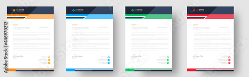 corporate modern letterhead design template with yellow, blue, green and red color. creative modern letter head design template for your project. letterhead, letter head, Business letterhead design.