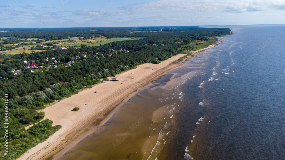 Salacgriva, Latvia: view over large beach on the Baltic sea coast
