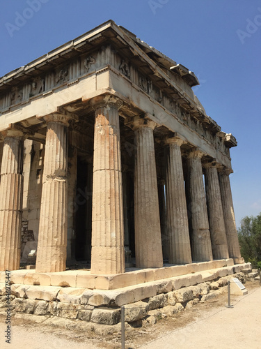 The Temple of Hephaestus or Hephaisteion, a well-preserved Greek temple that remains standing largely intact. It is a Doric peripteral temple, and is located at the Agora of Athens.