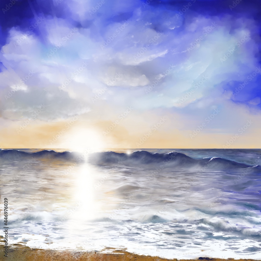 The Sunset drawing was drawn using the ArtRage program on a digital tablet The Sunset drawing was drawn using the ArtRage program on a digital tablet