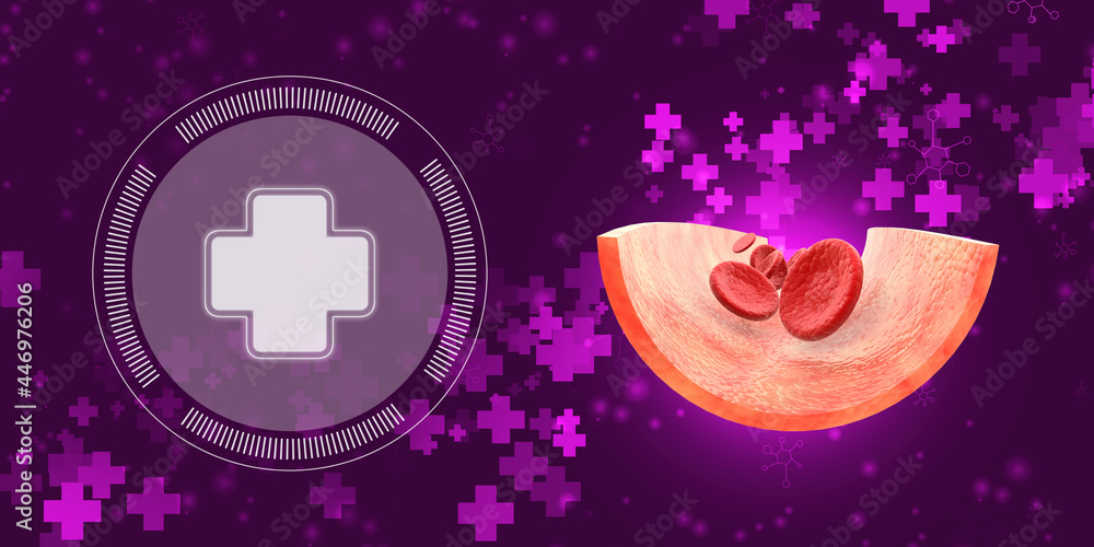 Naklejka premium 3d rendering red streaming blood cells background