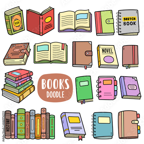 Books Color Doodle Illustration