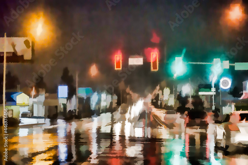 Rainy City Illustration photo