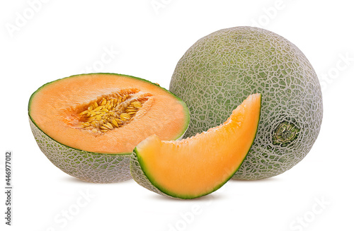 cantaloupe melon isolated on white background