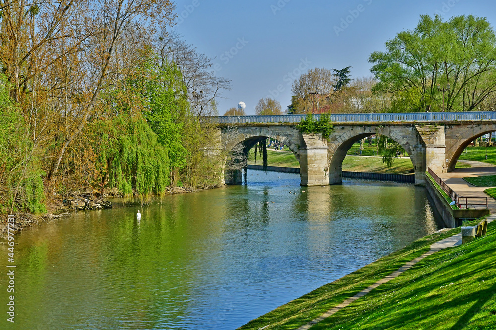 Poissy; France - april 11 2019 : seine river