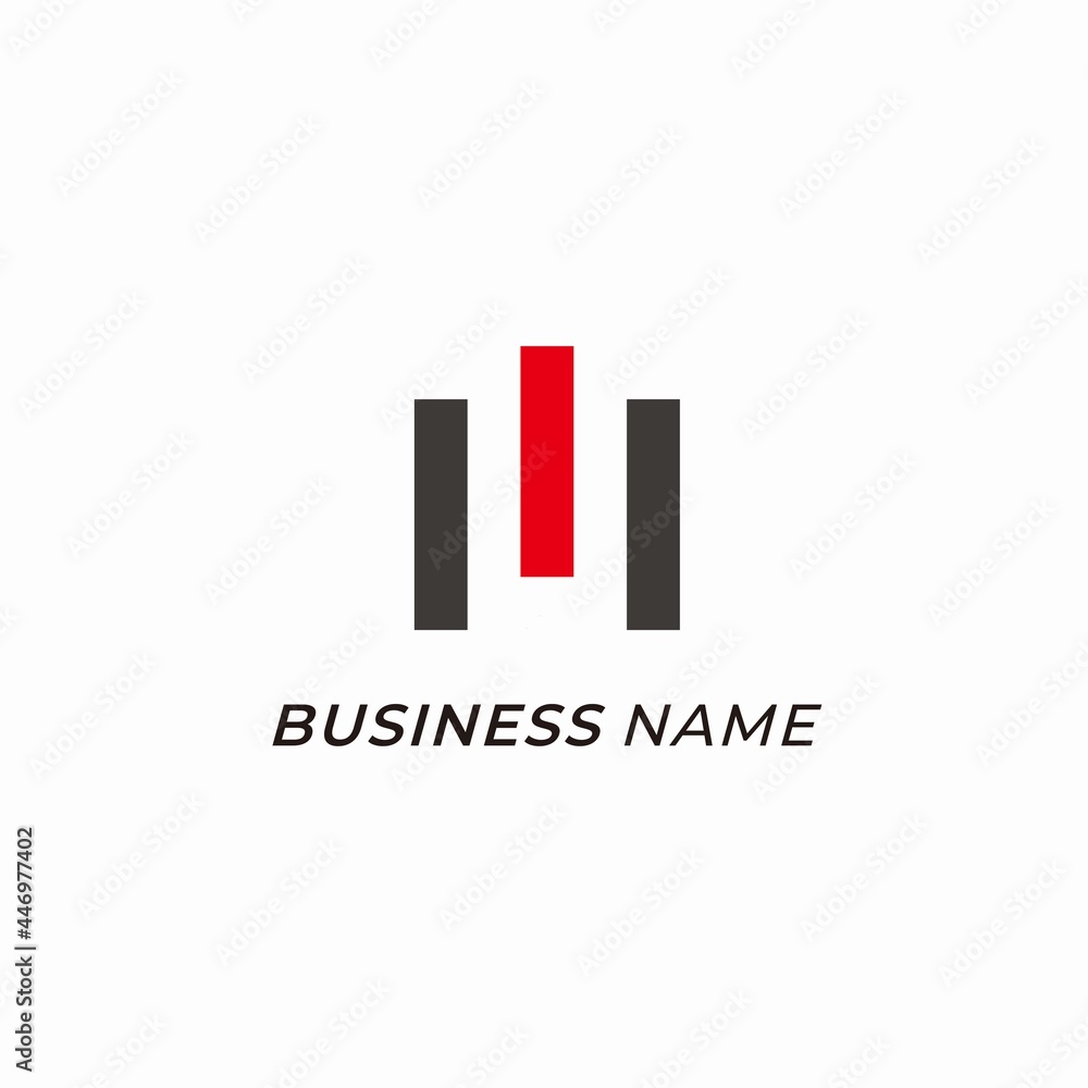 logo design vector rectangle and letter m