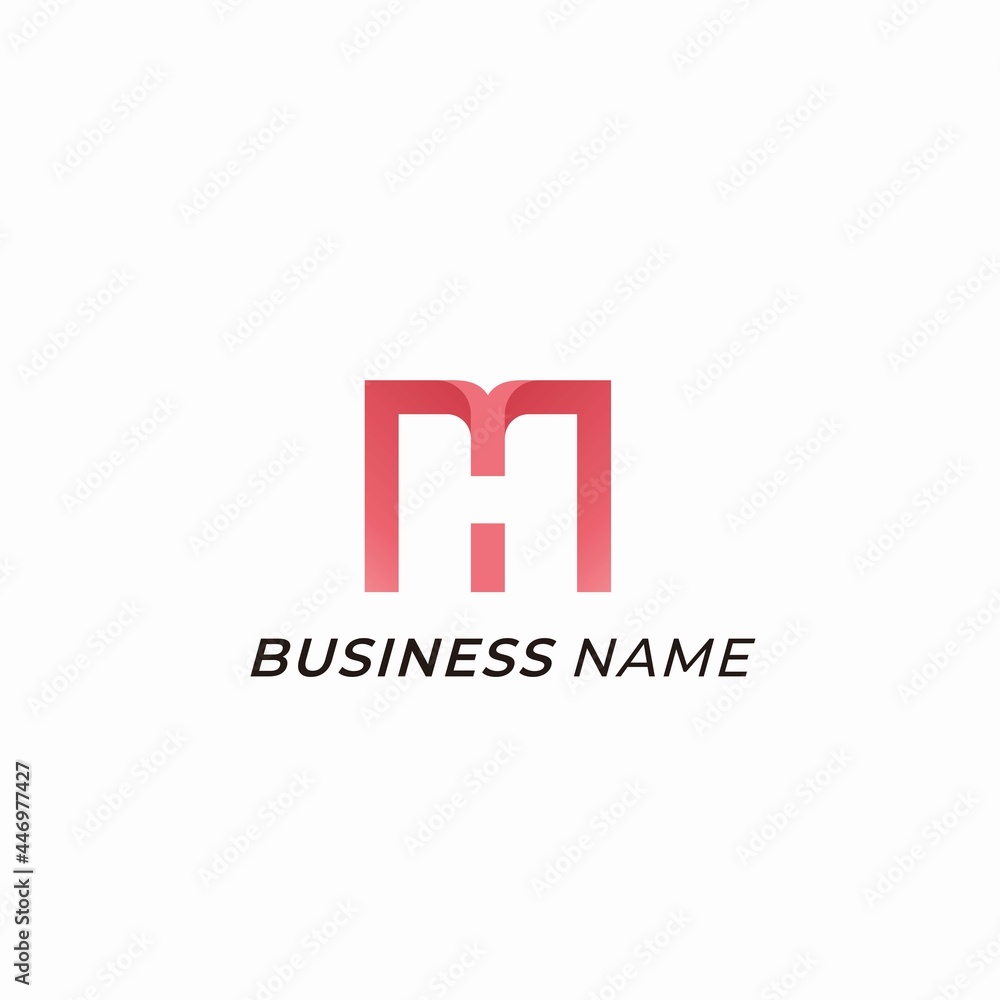 logo vector initial letter M and H