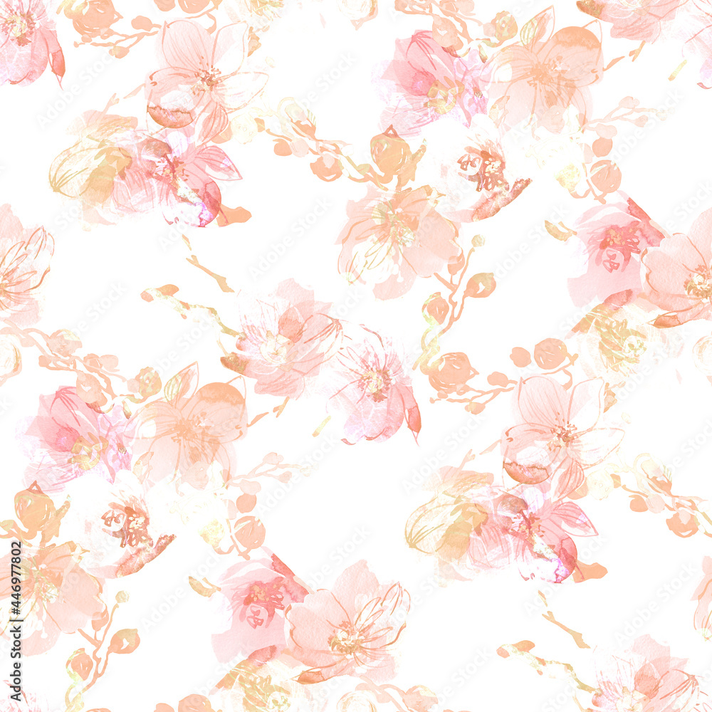 custom made wallpaper toronto digitalAbstract floral seamless pattern of orchid branches. Beautiful background for your festive design and wallpaper.