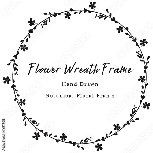 Floral Botanical Vector Frame, silhouette