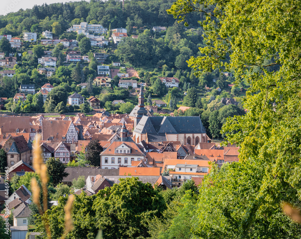 Ausblick auf die Stadt Büdigen mit Schloss im Wetterau-Kreis