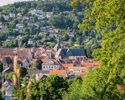 Ausblick auf die Stadt Büdigen mit Schloss im Wetterau-Kreis