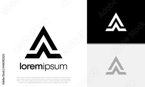 Innovative high tech logo template. Template label for blockchain technology. Technology Logo. Initials A logo design.