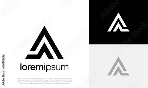 Innovative high tech logo template. Template label for blockchain technology. Technology Logo. Initials A logo design.