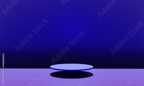 Scene with dark blue color podium for mock up presentation in minimalism style with copy space  3d render abstract background