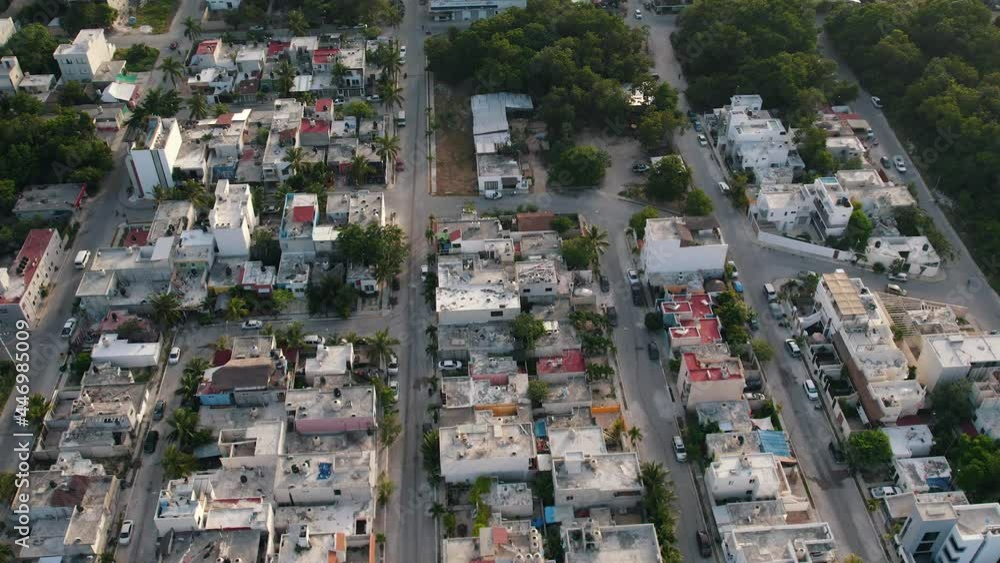 custom made wallpaper toronto digitalAerial view of poor Latin America town. Urban city neighbourhood in Mexico from drone. 