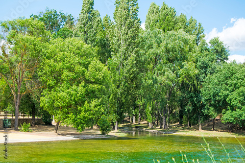 Fotografi Fluvial beach in the town of San Nicolas del Puerto, North Seville Mountain, And