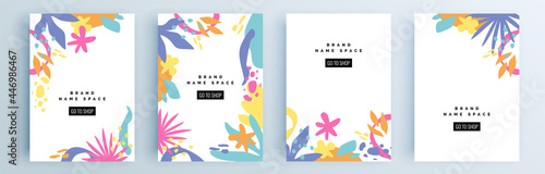 Modern abstract covers set, minimal covers design. Colorful geometric background, vector illustration.