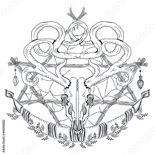 Boho tribal dreamcatcher mandala ethnic