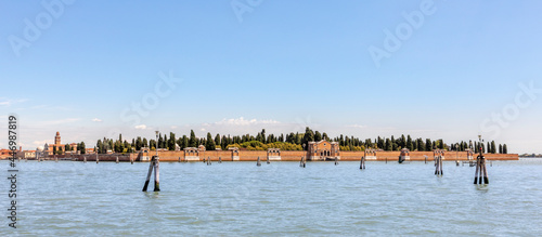 view to the island of San Michele in Venice. The Island is the most important cemetery of Venice © travelview