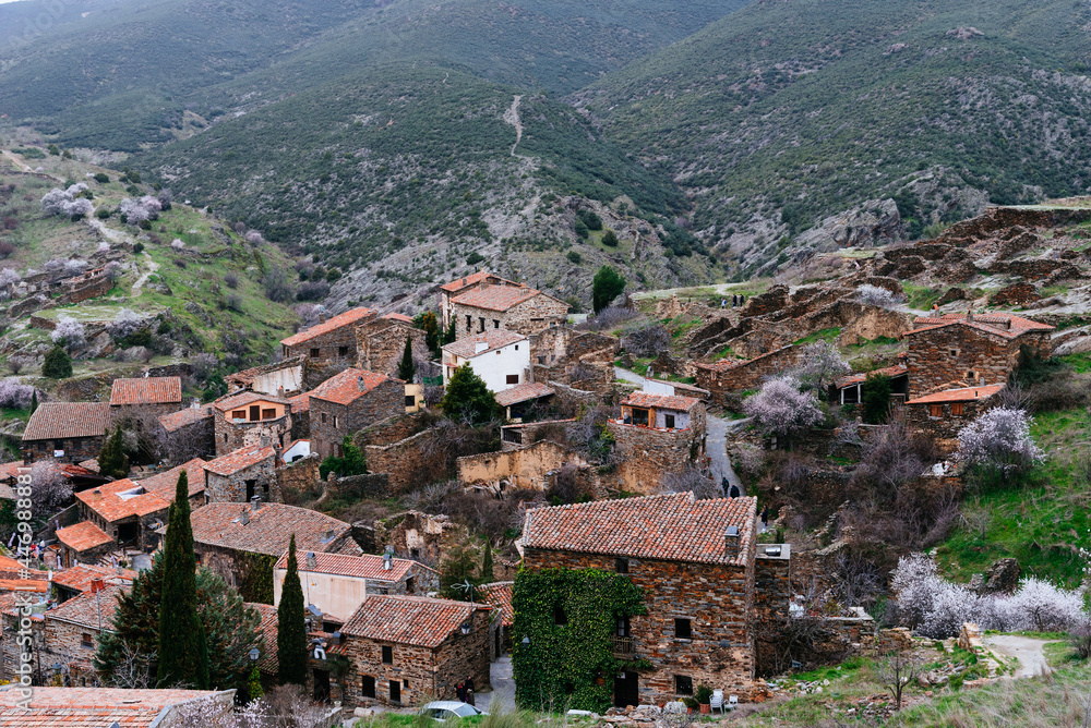 Panoramic view of the old and touristic village of Patones