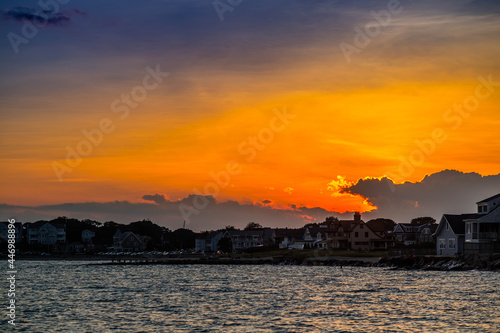 A dramatic vibrant sunset scenery in Cape Cod Martha's Vineyard © Cavan