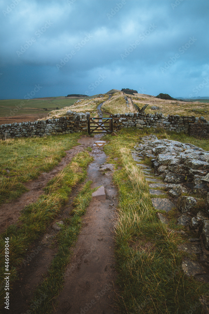 A gate found along the path at Hadrian's Wall in the UK. A gate found along the path at Hadrian's Wall in the UK.