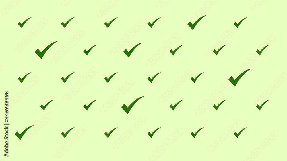 Check Mark Pattern on Green Background Check Mark Pattern on Green Background