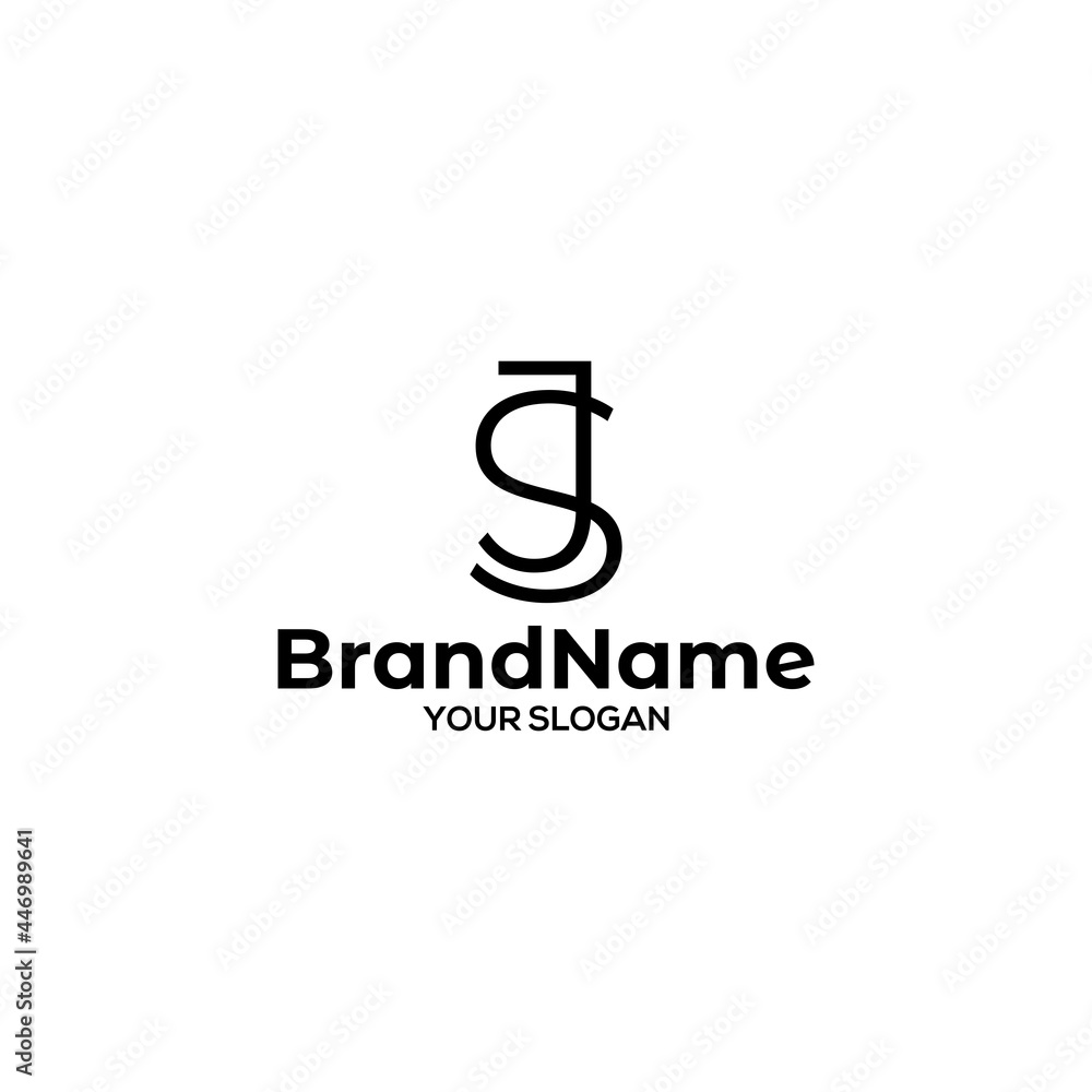 Simple Initial S and J Logo Design Vector Simple Initial S and J Logo Design Vector