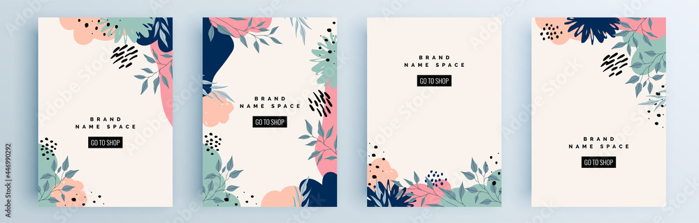 Obraz Modern abstract covers set, minimal covers design. Colorful geometric background, vector illustration.