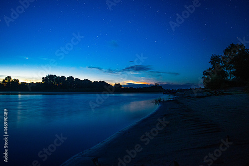 Night river and starry sky