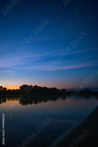 Night river and starry sky