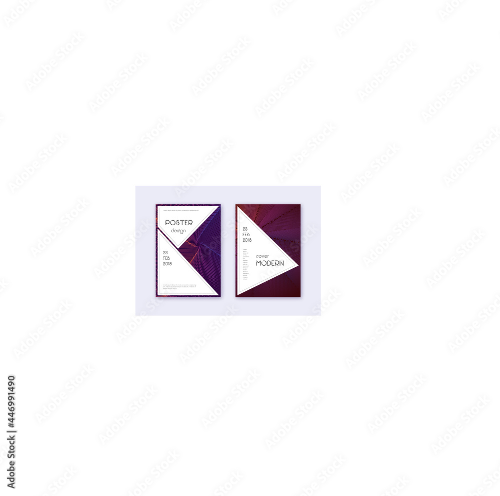 Naklejka premium Stylish cover design template set. Violet abstract