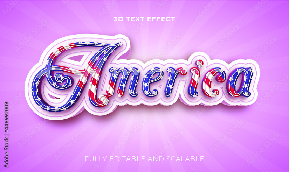 American flag text effects, Editable Text Effect in 3d words font ...