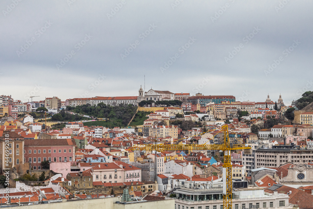 Panorama of the city of Lisbon from the viewpoint of the Mirante São Pedro de Alcântara.