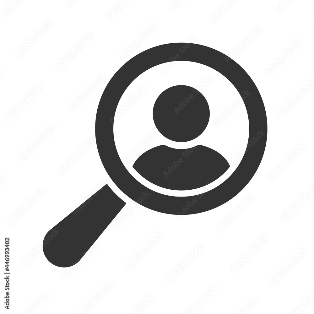 Human Resources - Personal Audit - Headhunter Symbol Design with Magnifying Icon Human Resources - Personal Audit - Headhunter Symbol Design with Magnifying Icon