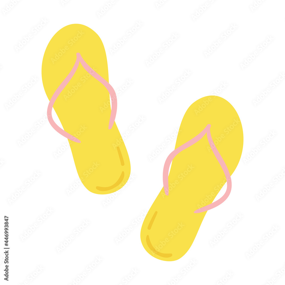 Isolated vector illustration of flip-flops for decoration Isolated vector illustration of flip-flops for decoration