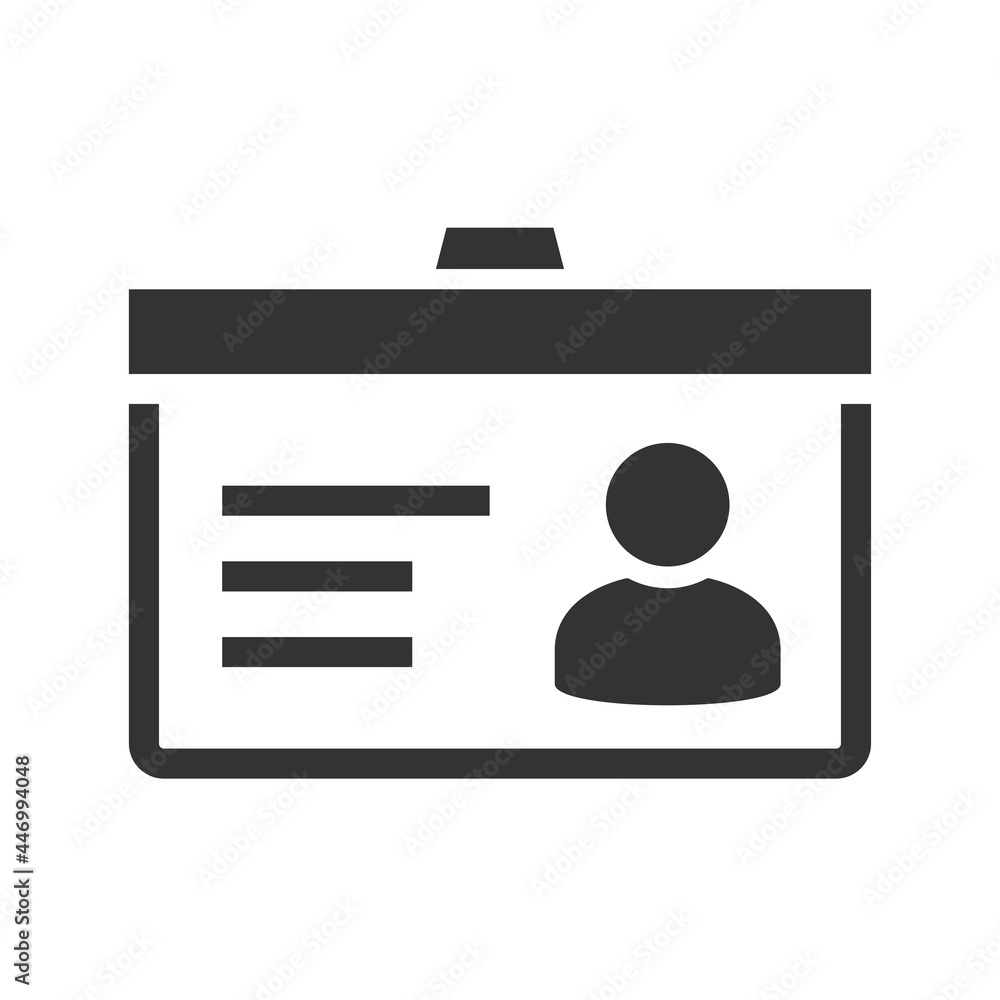 Identification Card Icon. Personal info data icon. User or profile card details symbol, identity document with person photo and text. Car driver, driving license, id card Identification Card Icon. Personal info data icon. User or profile card details symbol, identity document with person photo and text. Car driver, driving license, id card