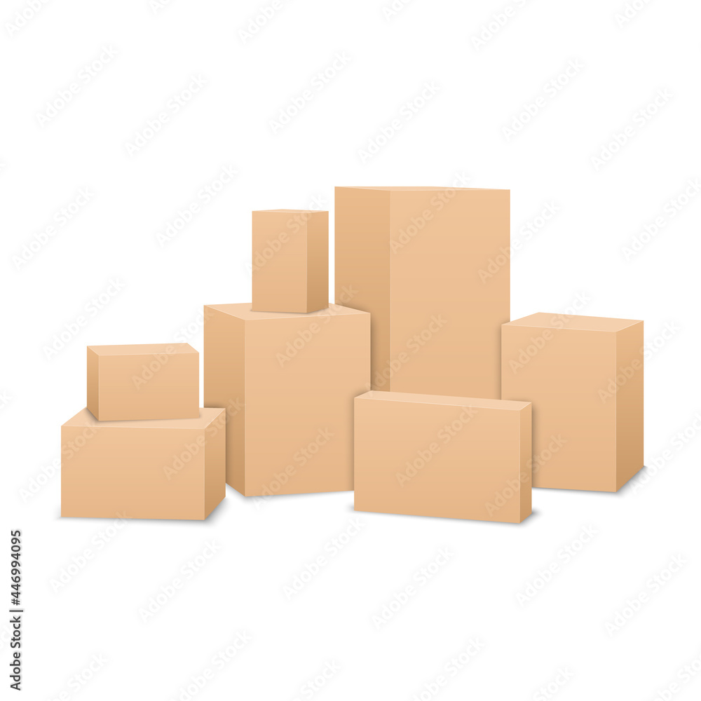 Cardboard boxes isolated on a white background, vector illustration Cardboard boxes isolated on a white background, vector illustration