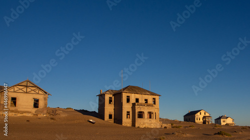 The sandfilled forgotton houses at Kolmanskop  Namibia  a forgotton ghost town
