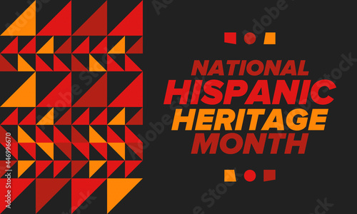 National Hispanic Heritage Month in September and October. Hispanic and Latino Americans culture. Celebrate annual in United States. Poster, card, banner and background. Vector illustration