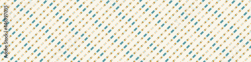 Summer tropical stripe seamless border pattern. Bright retro broken line banner edge. Fun gender neutral gift wrap masking taper decor washi ribbon trim in vector.