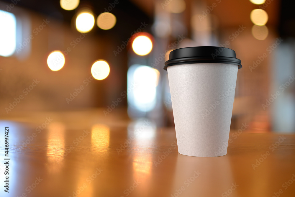 White cup with coffee, mock up. 3D rendering and photo. White cup with coffee, mock up. 3D rendering and photo.