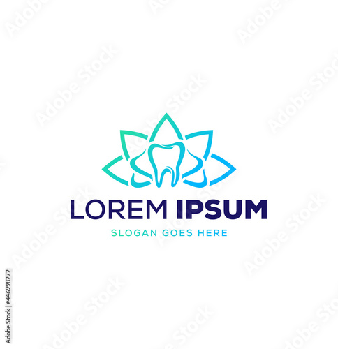 Natural dentistry center dental logo design vector