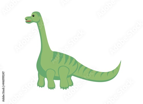 Dinosaur on a white background, color illustration for printing on textiles, paper, for the design and decoration of children's clothing