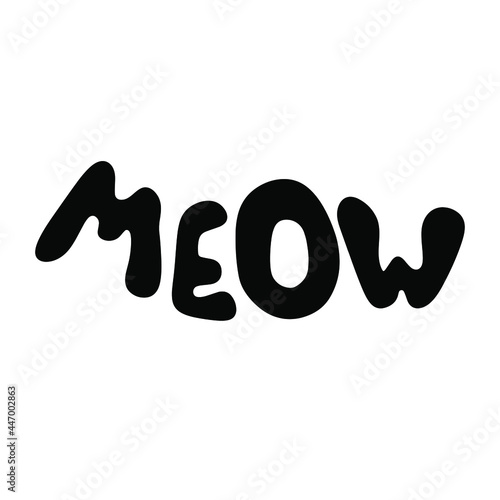 Photo meow cat's word lettering vector