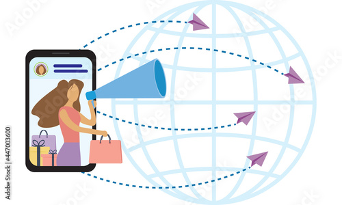 selling online globally - digital influencer concept
