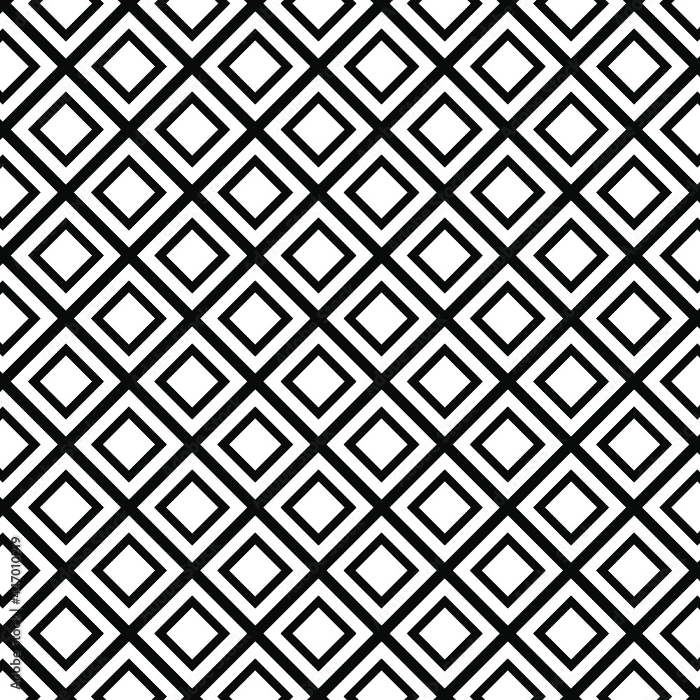 Fototapeta premium Modern Black Rhombus Seamless Pattern