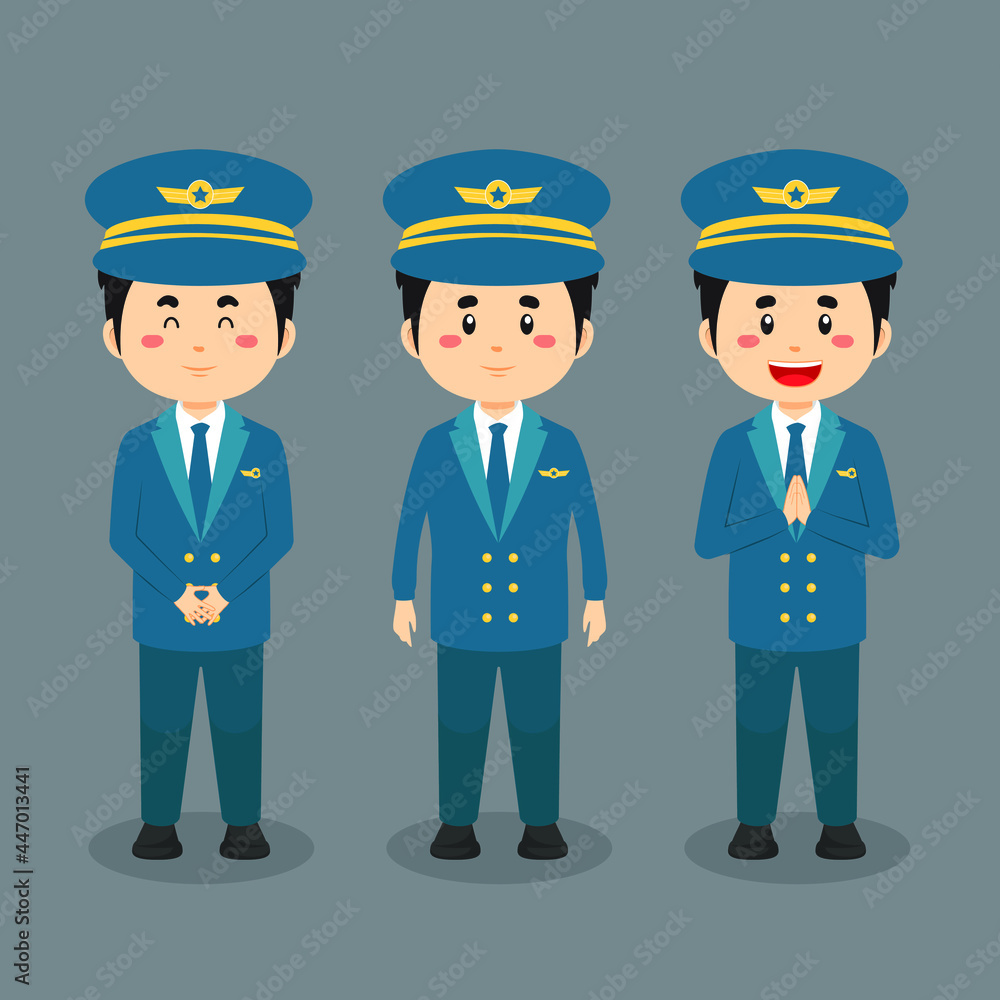 Pilot Character with Various Expression