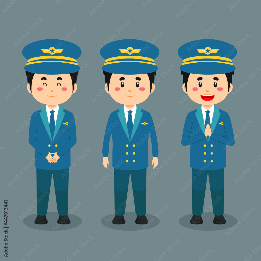 Pilot Character with Various Expression Pilot Character with Various Expression