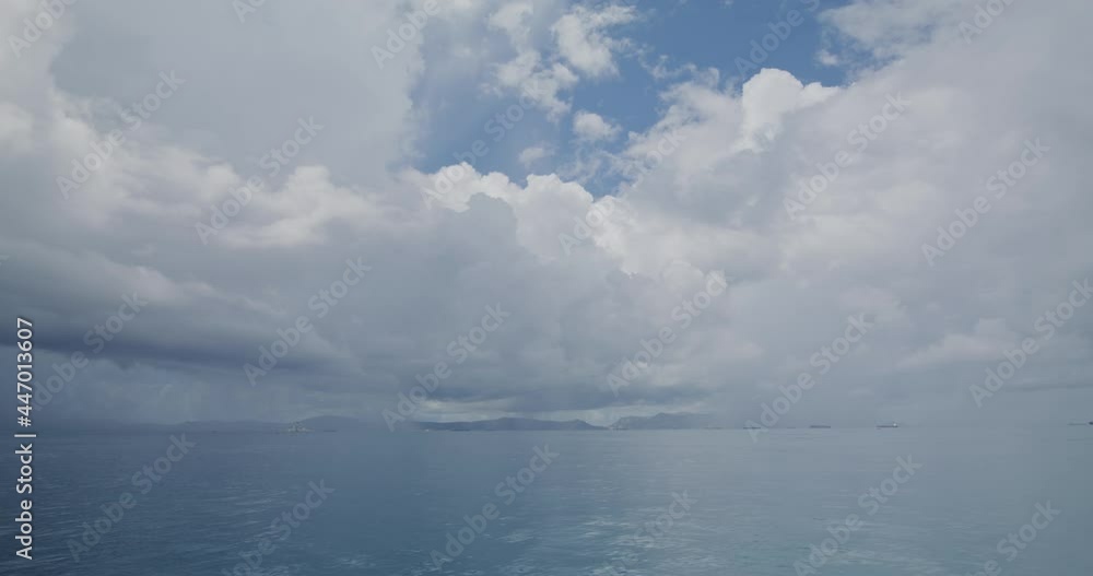 White cloud with the blue sky and sea White cloud with the blue sky and sea